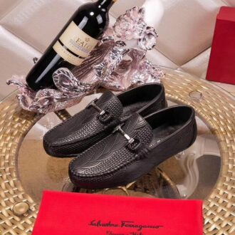 Giày lười Salvatore Ferragamo siêu cấp da sần