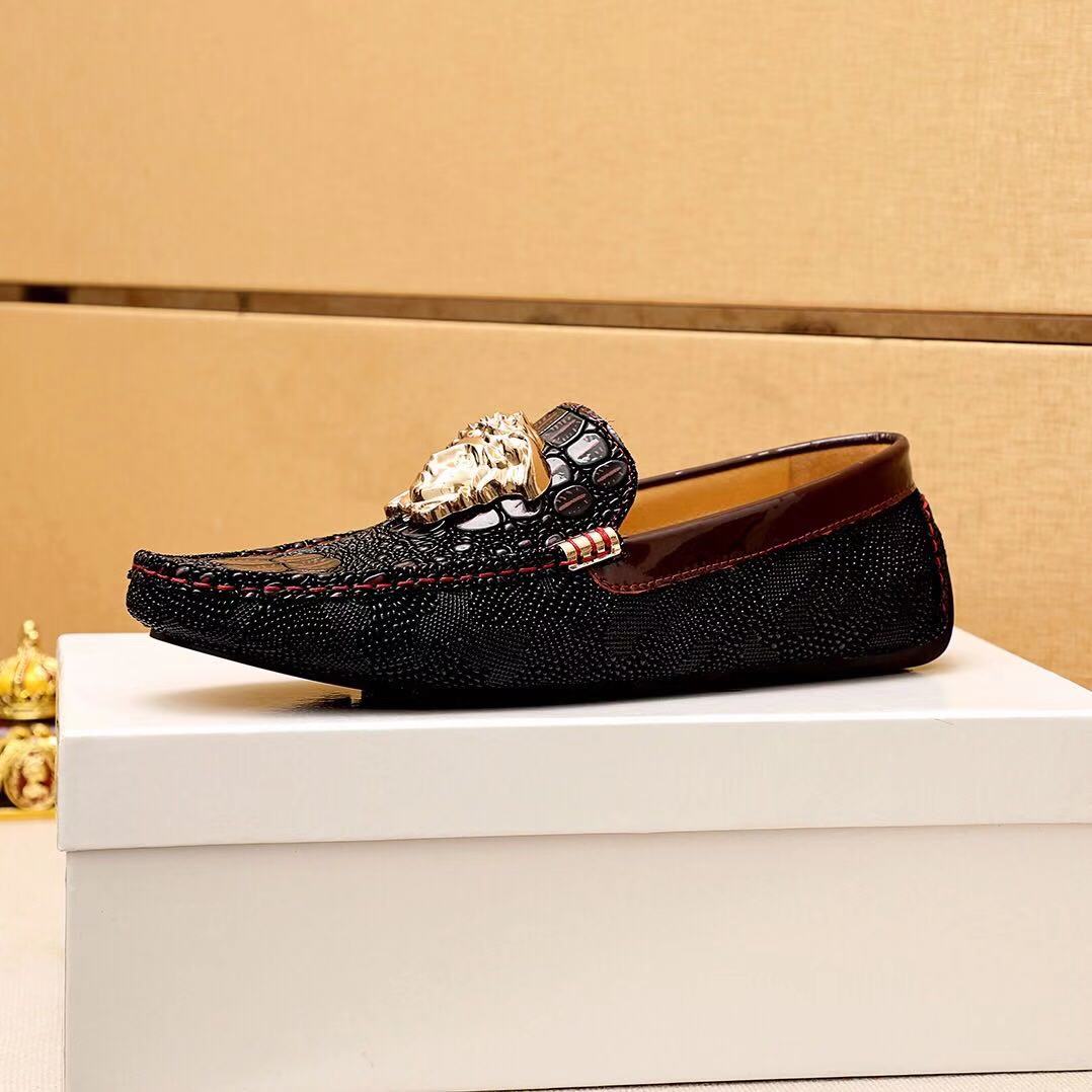 Giày nam Versace siêu cấp họa tiết da sần GLV15