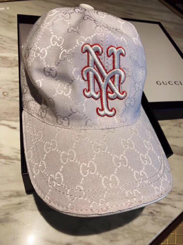 Mũ nam Gucci siêu cấp trắng họa tiết logo NY 