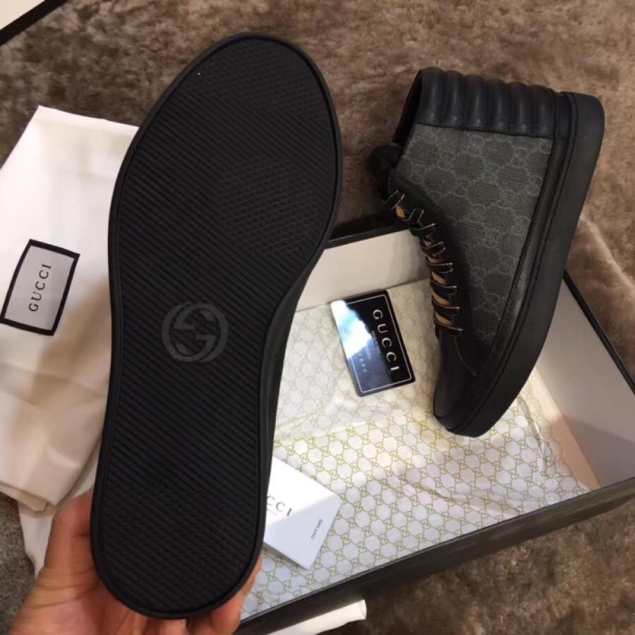 Giày nam Gucci cao cổ họa tiết dây vàng GNG22