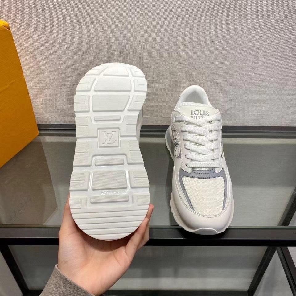 Giày nam Louis Vuitton siêu cấp hoạ tiết logo viền xám GNLV09