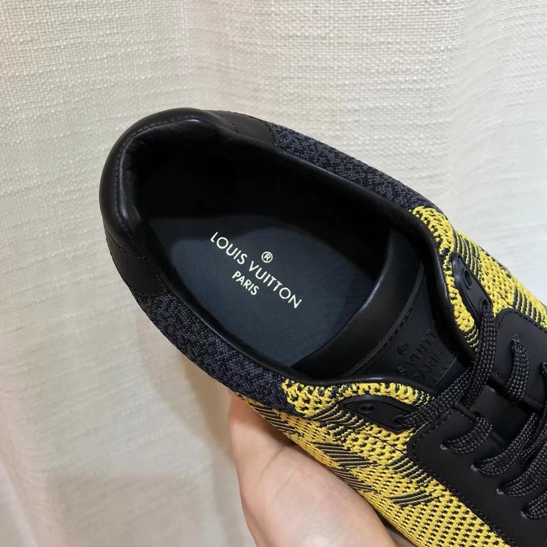 Giày nam Louis Vuitton like au họa tiết caro vàng GLLV24