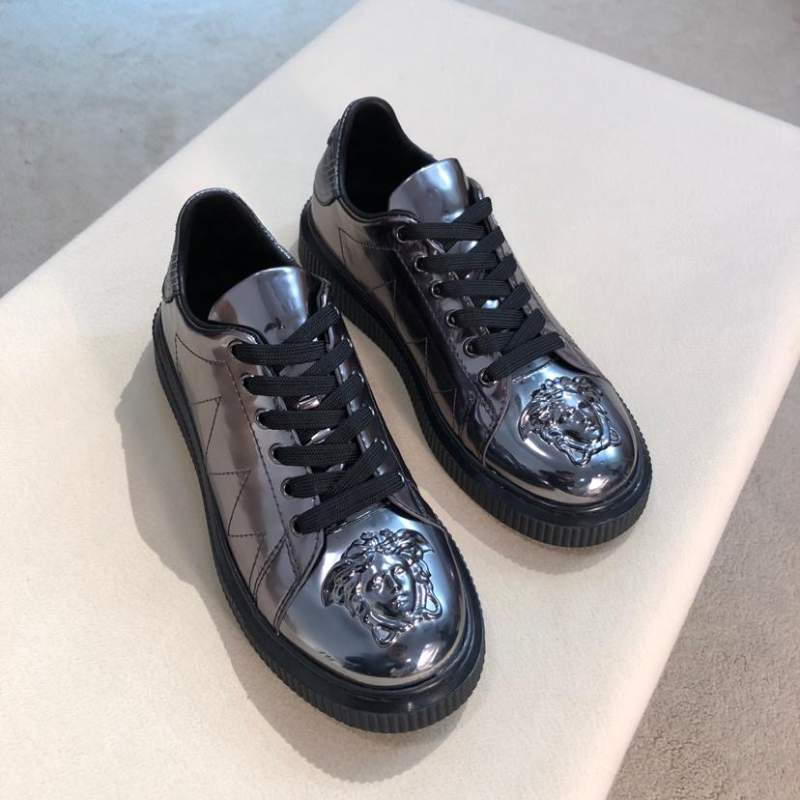 Giày nam Versace siêu cấp bạc họa tiết họa tiết mặt người