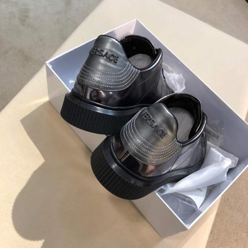 Giày nam Versace siêu cấp bạc họa tiết họa tiết mặt người