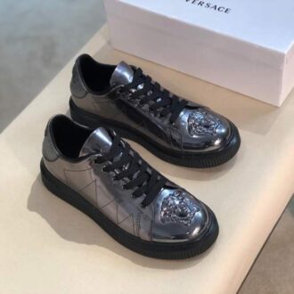 Giày nam Versace siêu cấp bạc họa tiết họa tiết mặt người