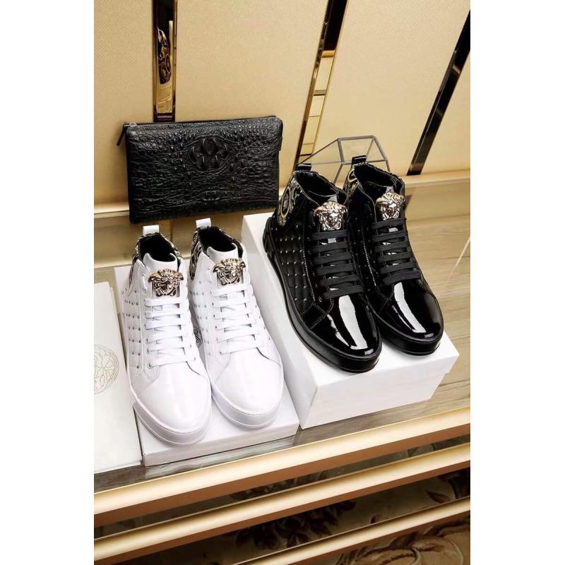 Giày nam Versace siêu cấp đen họa tiết đính đá