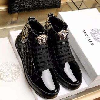 Giày nam Versace siêu cấp đen họa tiết đính đá