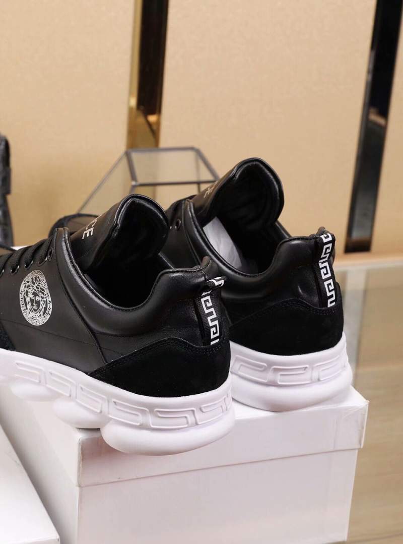 Giày nam Versace siêu cấp đen họa tiết mặt người