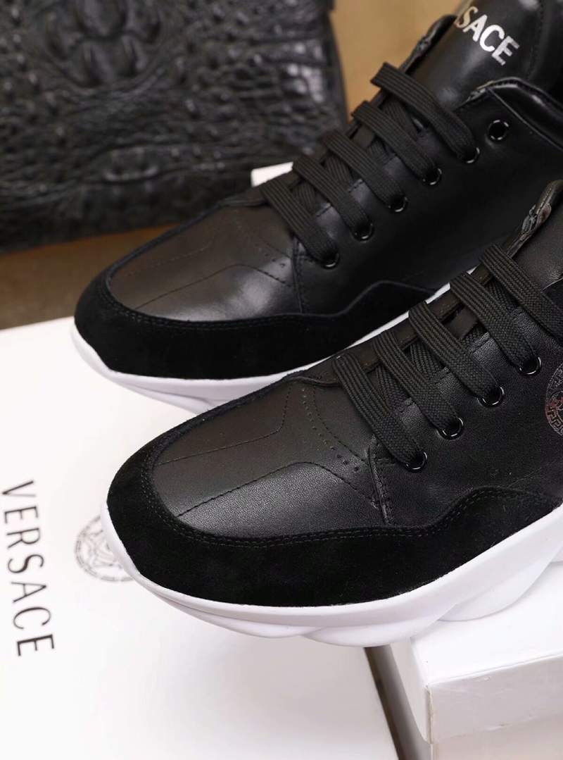 Giày nam Versace siêu cấp đen họa tiết mặt người