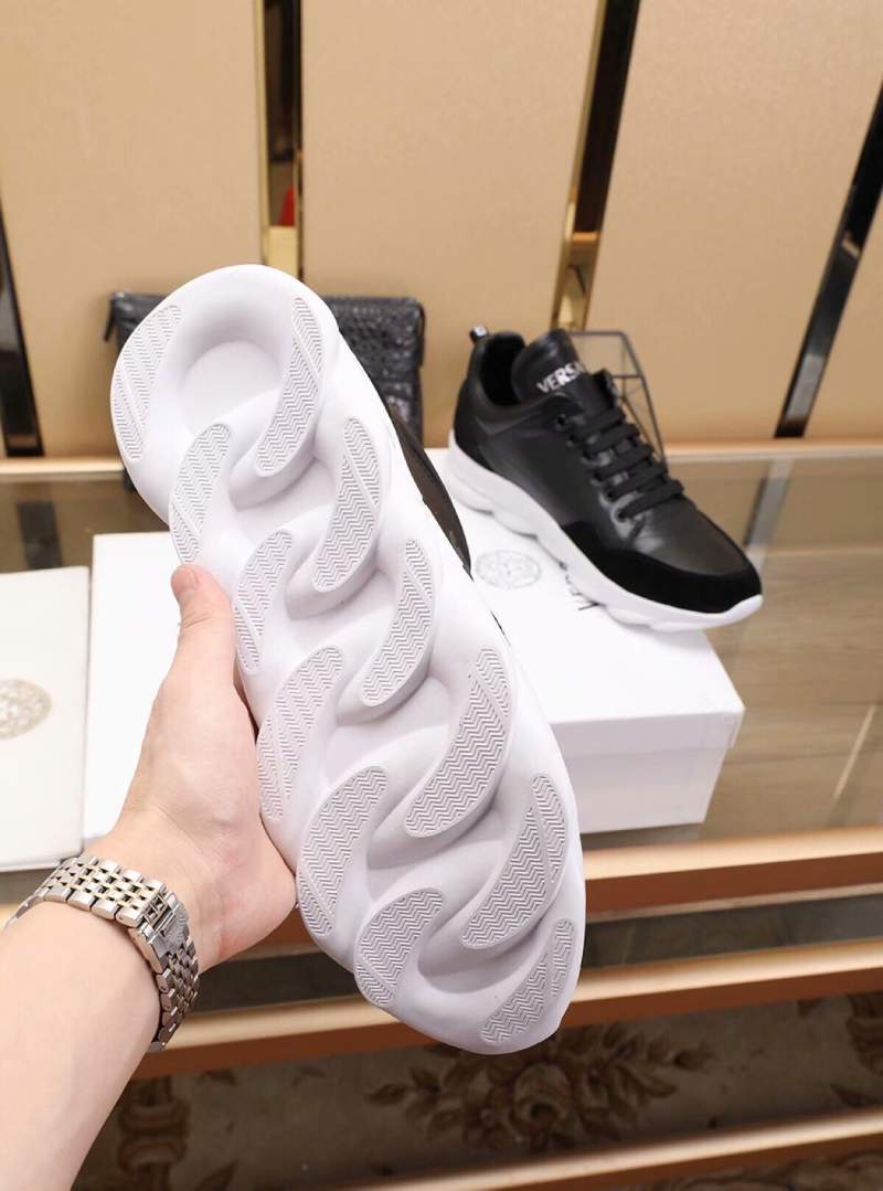 Giày nam Versace siêu cấp đen họa tiết mặt người