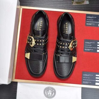 Giày nam Versace siêu cấp trắng họa tiết thắt đai