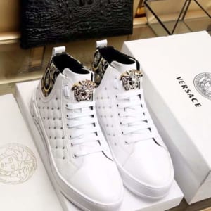 Giày nam Versace siêu cấp trắng họa tiết đính đá