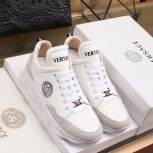 Giày nam Versace trắng họa tiết mặt người