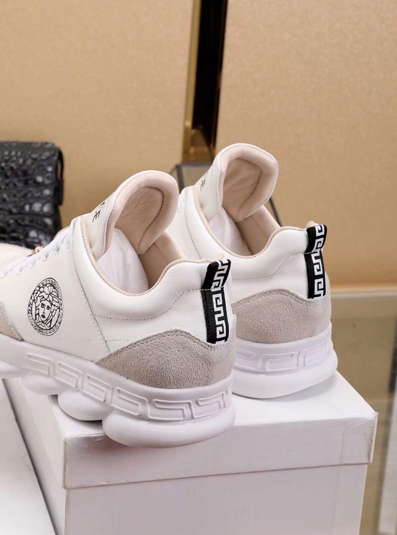 Giày nam Versace trắng họa tiết mặt người