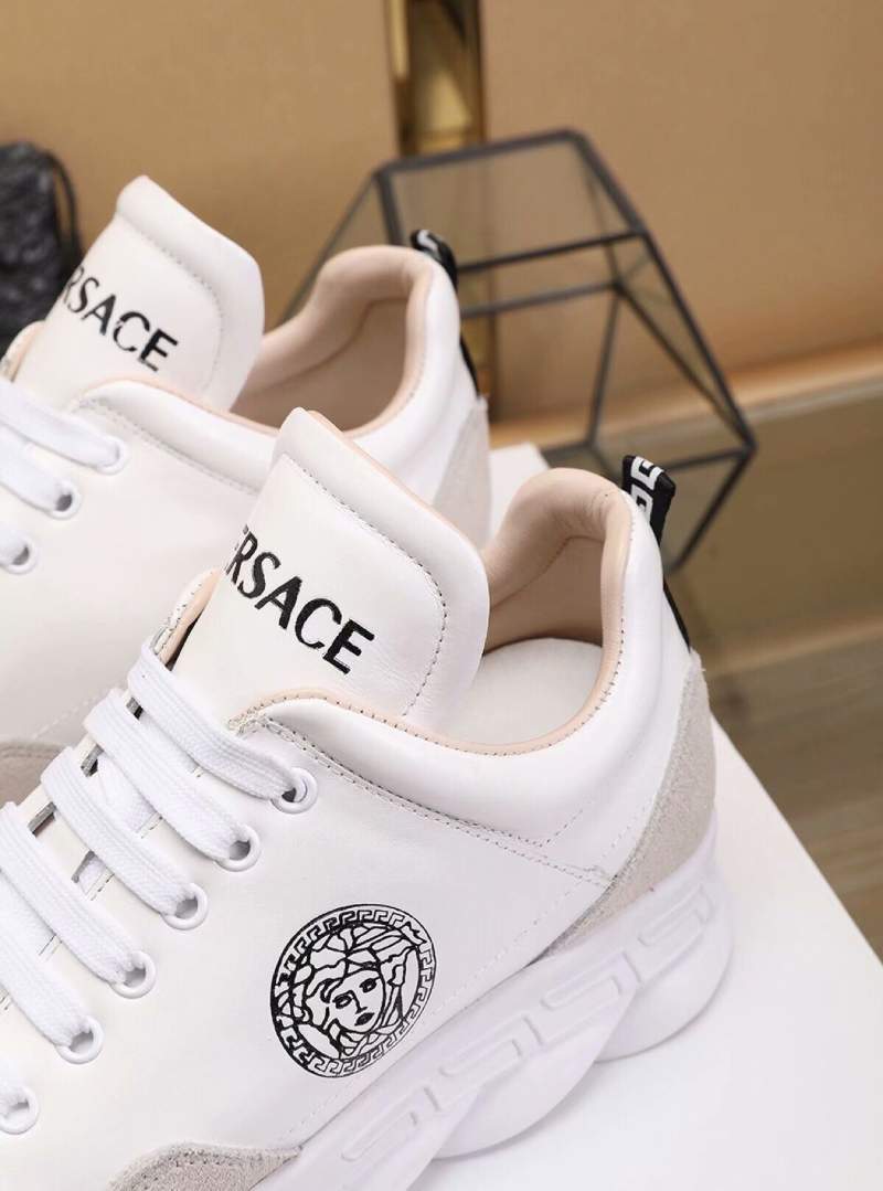Giày nam Versace trắng họa tiết mặt người