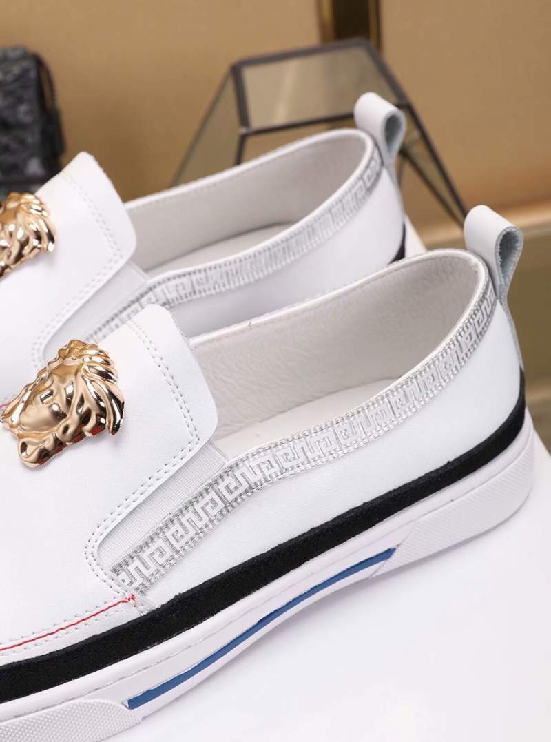 Giày nam Versace siêu cấp trắng viền đen họa tiết logo