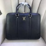 Túi xách nam Louis Vuitton siêu cấp đen da trơn