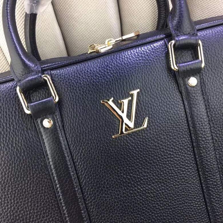 Túi xách nam Louis Vuitton siêu cấp đen da trơn