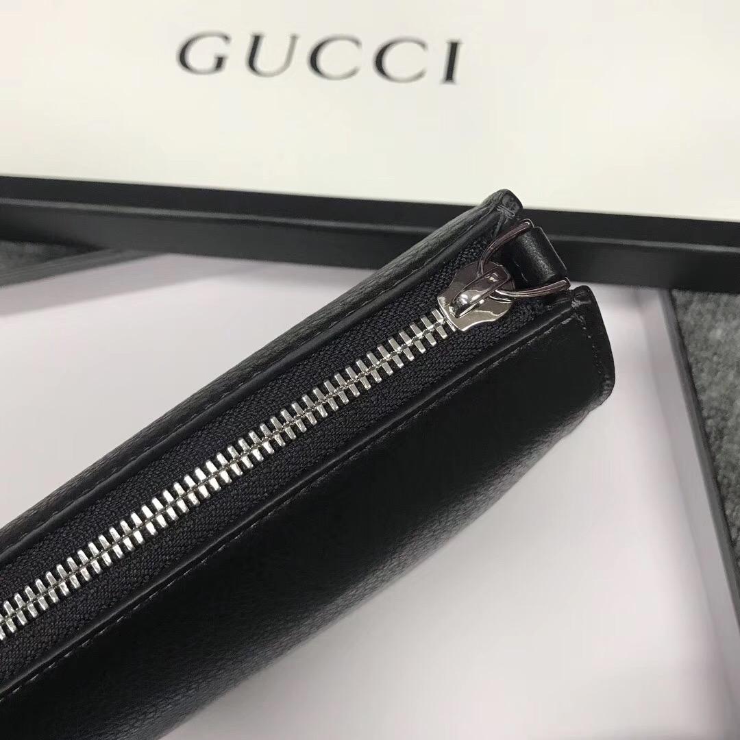 Ví nam Gucci siêu cấp cầm tay họa tiết chữ logo đen