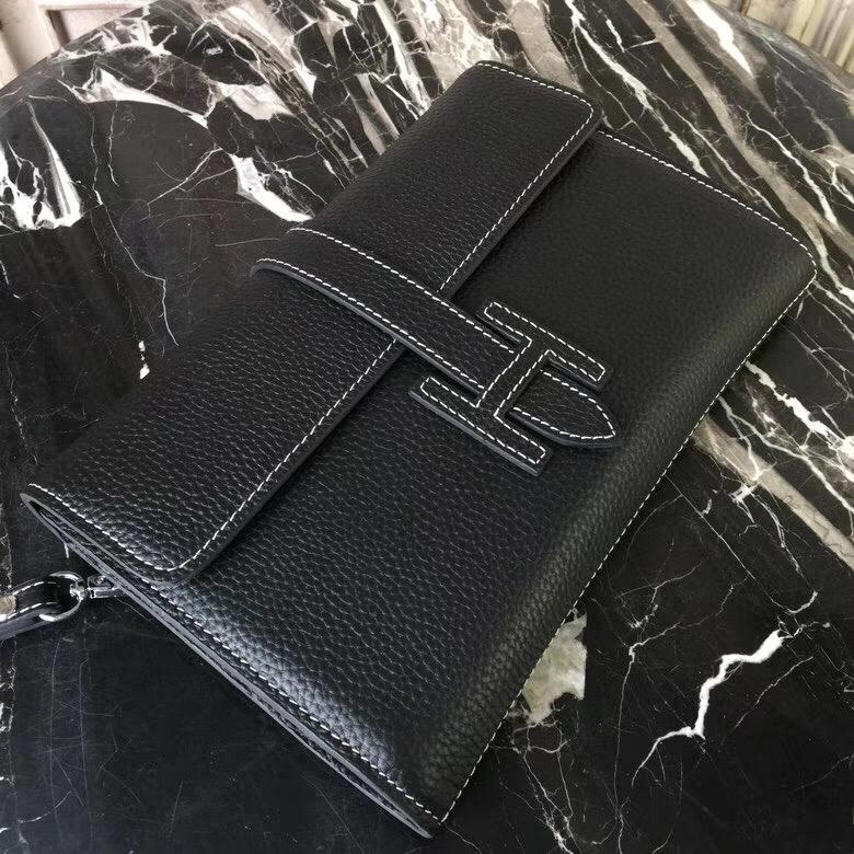 Ví nam Hermes siêu cấp cầm tay đen họa tiết chữ H