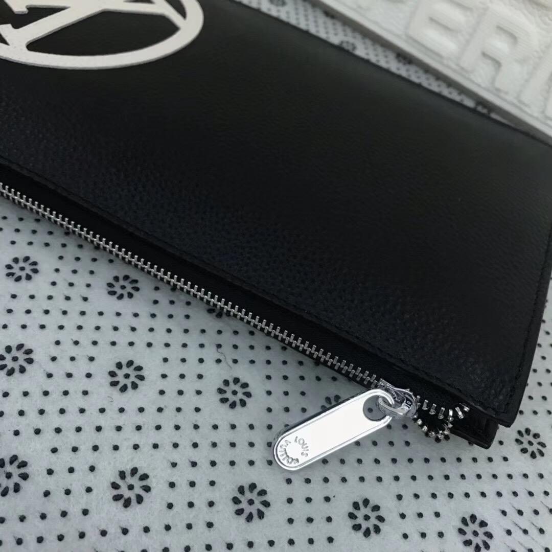 Ví nam Louis Vuitton siêu cấp cầm tay họa tiết logo tròn