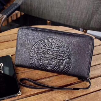 Ví nam Versace siêu cấp cầm tay họa tiết mặt người