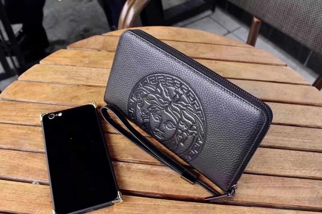 Ví nam Versace siêu cấp cầm tay họa tiết mặt người