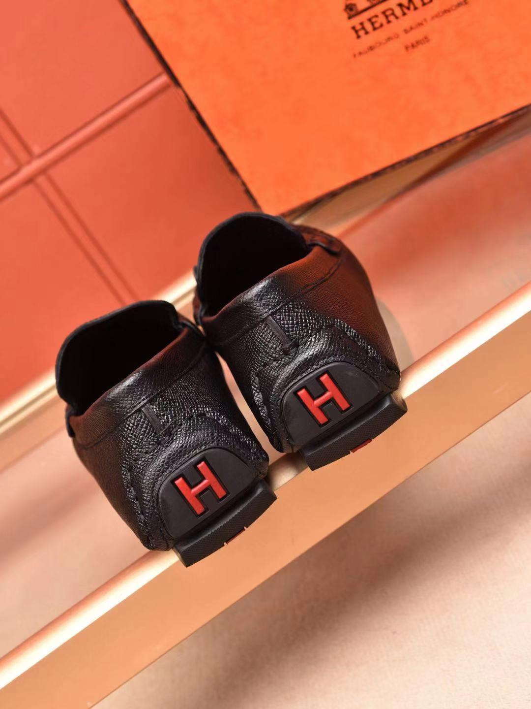 Giày lười Hermes siêu cấp da sần tag chữ H