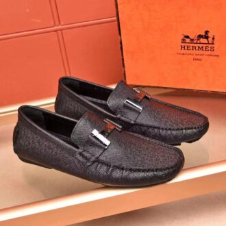 Giày lười Hermes siêu cấp da sần tag chữ H