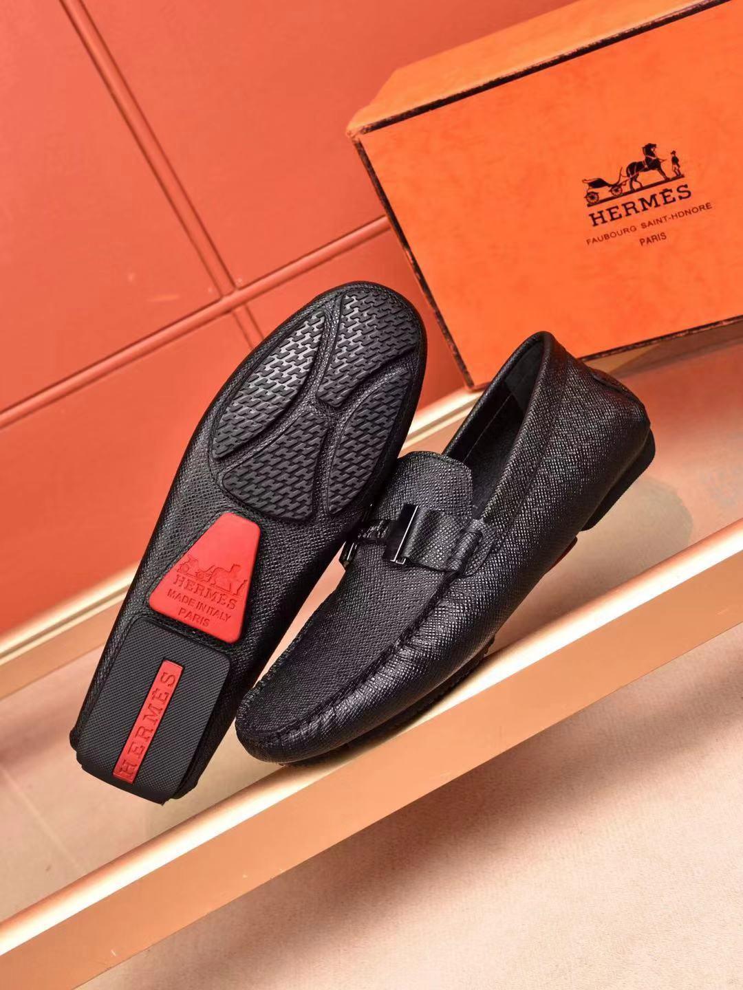 Giày lười Hermes siêu cấp da sần tag chữ H