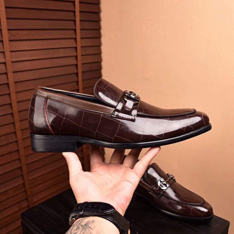 Giày lười Hermes siêu cấp họa tiết da bóng GLHM14