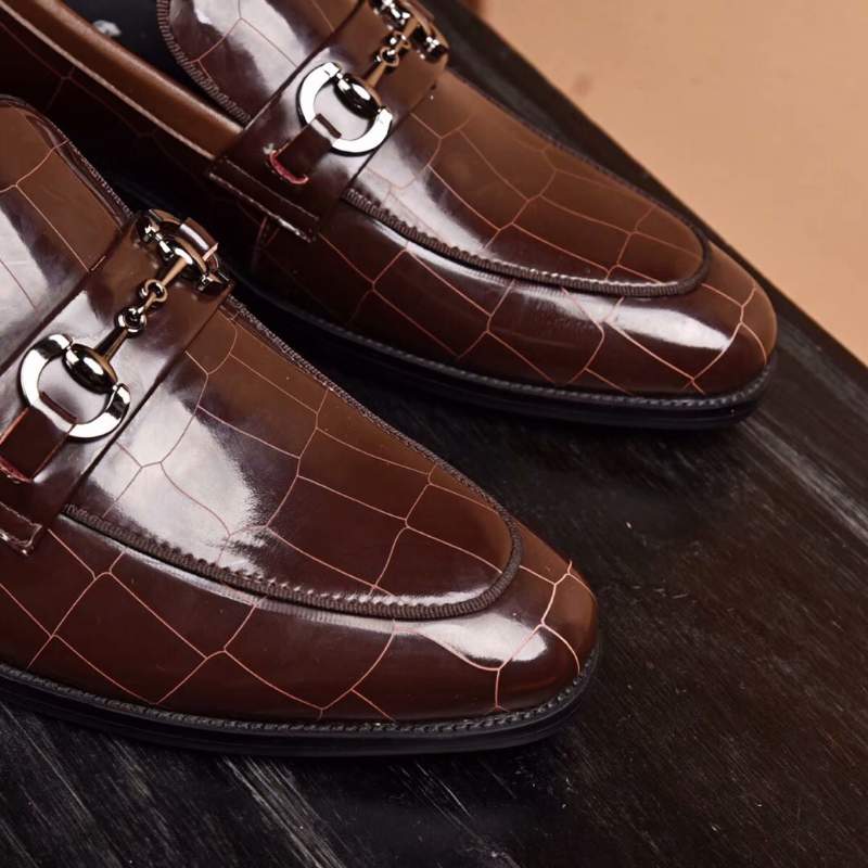 Giày lười Hermes siêu cấp họa tiết da bóng GLHM14