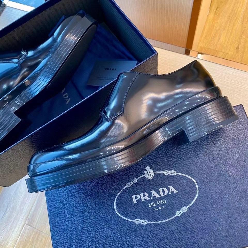 Giày lười Prada like au đế cao khóa lệch GLP33