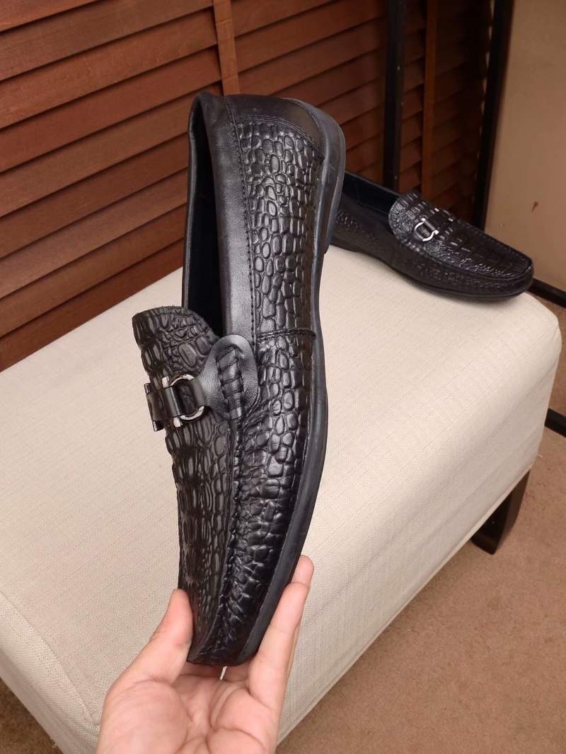 Giày lười Salvatore Ferragamo siêu cấp da dập vân cá sấu
