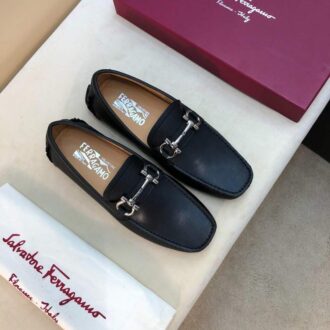 Giày lười Salvatore Ferragamo siêu cấp da trơn màu đen