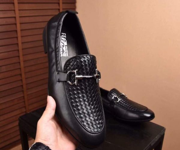 Giày lười Salvatore Ferragamo siêu cấp họa tiết đan chéo