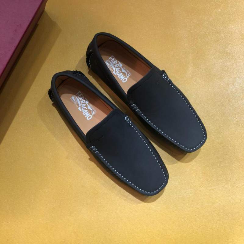 Giày lười Salvatore Ferragamo siêu cấp họa tiết viền chỉ trắng