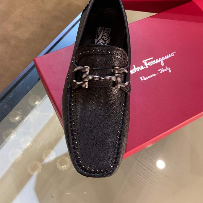 Giày lười Salvatore Ferragamo siêu cấp họa tiết viền đính hạt