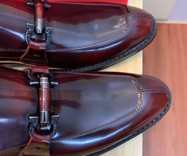 Giày lười Salvatore Ferragamo siêu cấp màu nâu đen da bóng