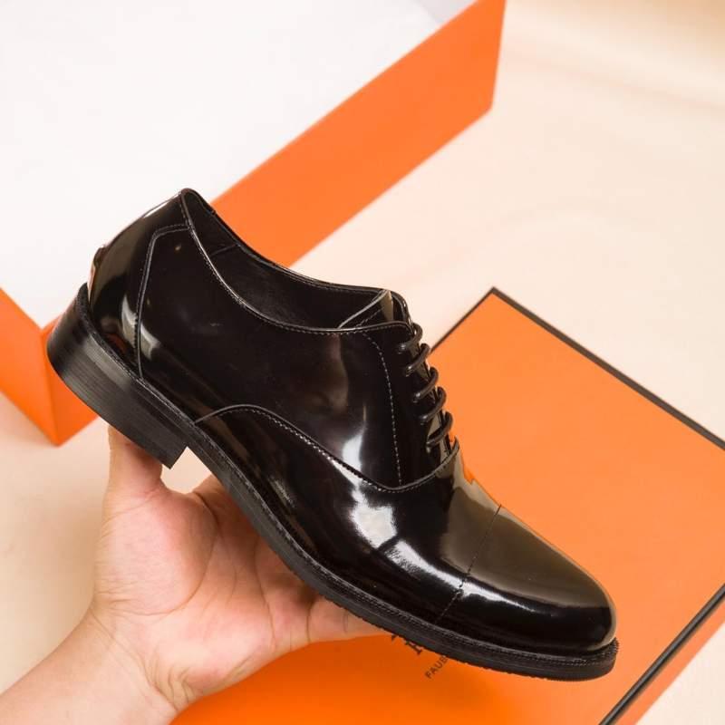 Giày nam Hermes siêu cấp họa tiết da bóng GNHM03