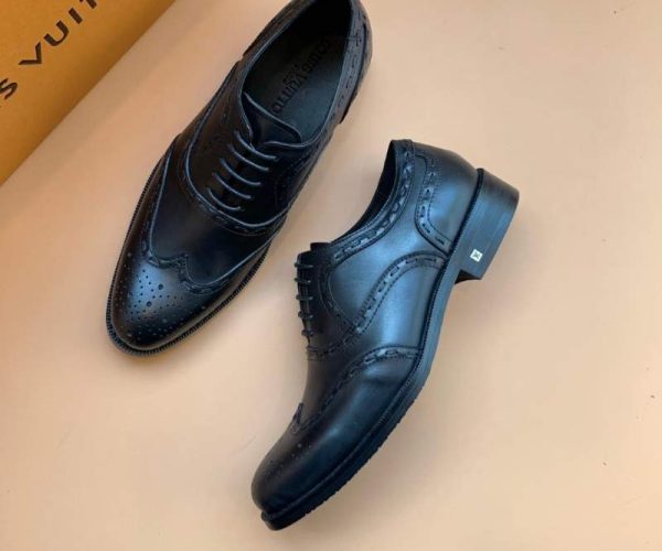 Giày nam Louis Vuitton siêu cấp họa tiết hoa văn màu đen GNLV59