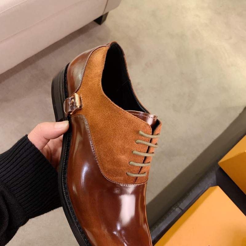 Giày nam Louis Vuitton siêu cấp họa tiết nhung màu nâu GNLV60