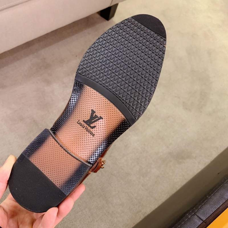 Giày nam Louis Vuitton siêu cấp họa tiết nhung màu nâu GNLV60