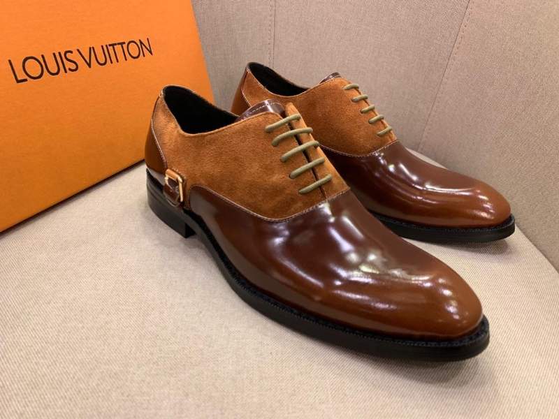 Giày nam Louis Vuitton siêu cấp họa tiết nhung màu nâu GNLV60