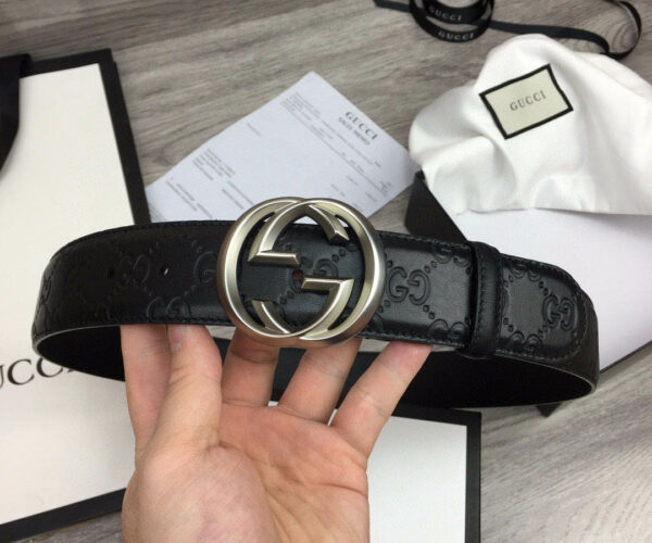 Thắt lưng nam Gucci siêu cấp họa tiết họa tiết logo vát cạnh TLGC61
