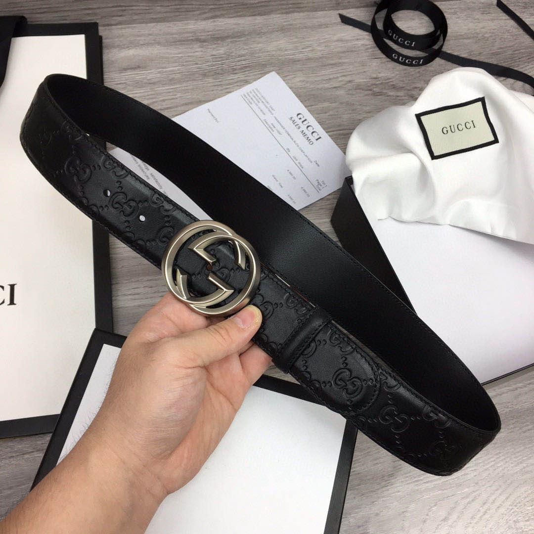 Thắt lưng nam Gucci siêu cấp họa tiết họa tiết logo vát cạnh TLGC61