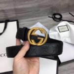 Thắt lưng nam Gucci siêu cấp họa tiết họa tiết logo vát cạnh TLGC61