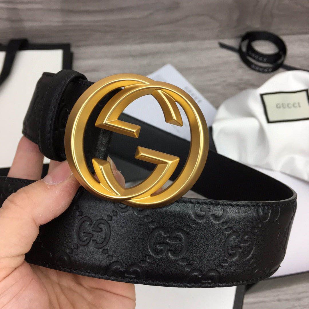 Thắt lưng nam Gucci siêu cấp họa tiết họa tiết logo vát cạnh TLGC61