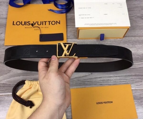 Thắt lưng nam Louis Vuitton like au Caro mặt vàngTLLV64