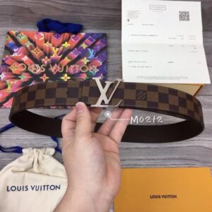Thắt lưng nam Louis Vuitton Like au họa tiết caro nâu TLLV52